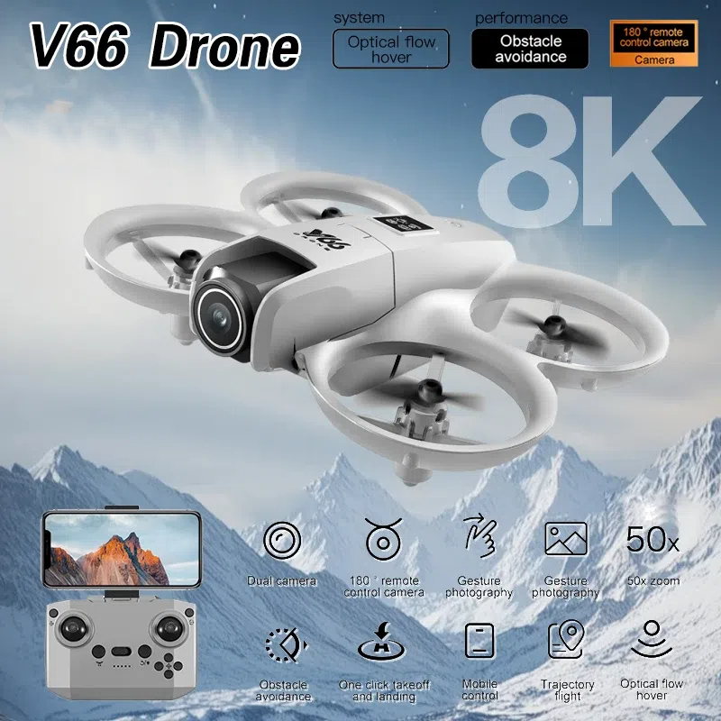 V66 Mini Drone 4K Profession H - Drone Kit Tricopter ulasan dan harga